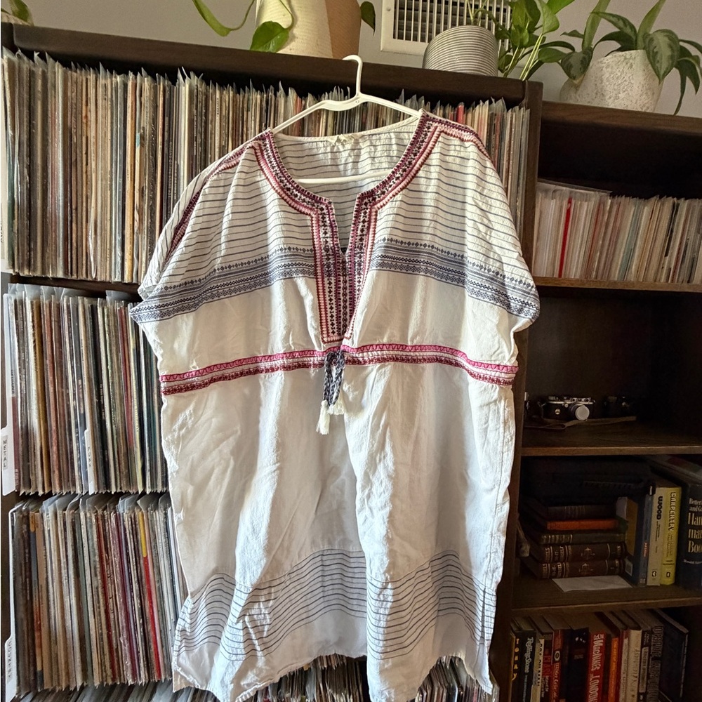 Lucky Brand White and Red boho dress